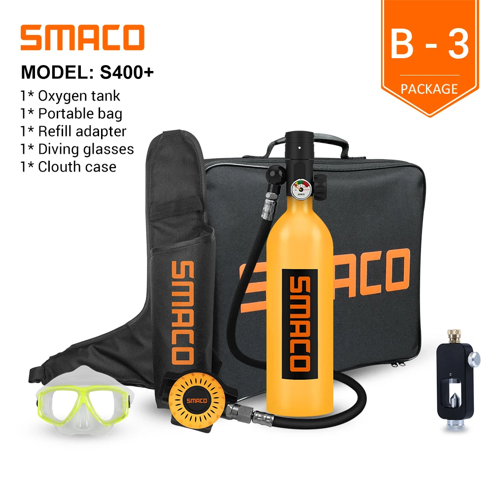 SMACO S400Plus миниатюрное оборудование для подводного плавания цилиндр с