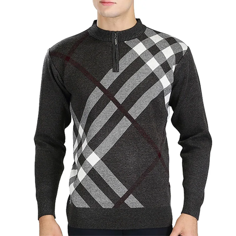 Мужской шерстяной свитер, Осень-зима 2018, плотный, теплый, с круглым вырезом, вязаный кашемировый пуловер, топы, размера плюс, M-3XL от AliExpress WW