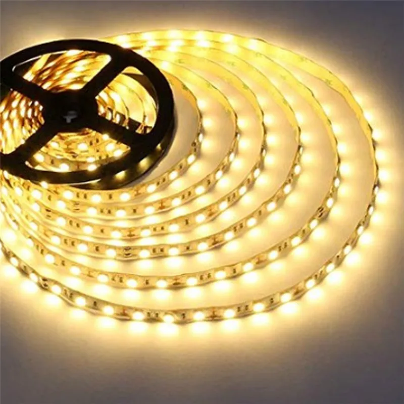 5 м белый/теплый белый светодиодные полосы света Гибкая светодиодная лента