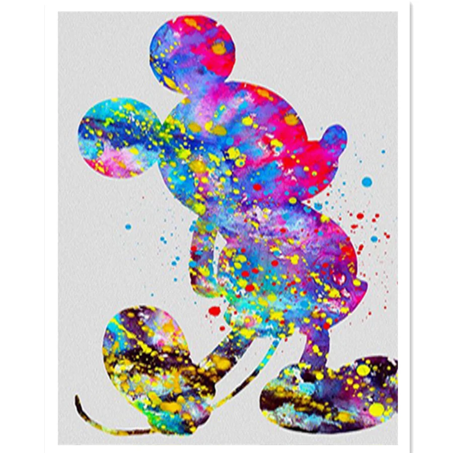

DIY Painting By Numbers Mickey color Handpainted Canvas Painting Home Wall Art Picture For Living Room Unique Gift