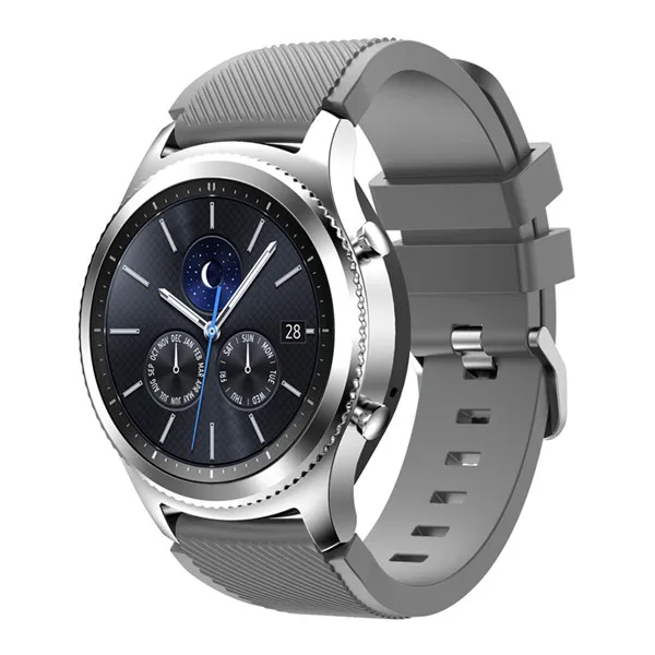 Серый Gear S3 Frontier классический ремешок для часов 22 мм силиконовый спортивный заменитель Мужские t часы для мужчин wo мужские часы ремешок для samsung gear S3 браслет - Цвет: Серый