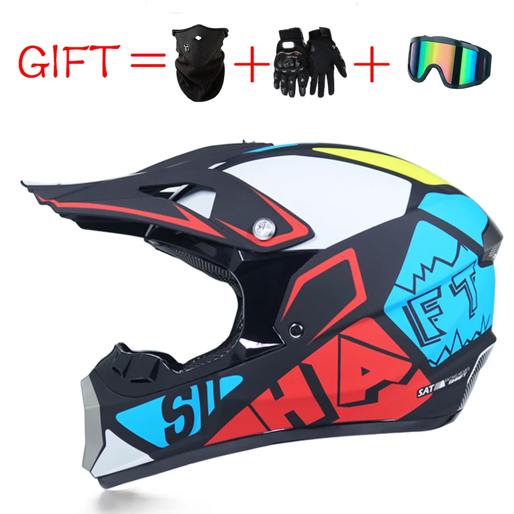 Гоночный Кроссовый мотоциклетный шлем DOT Casque Moto Capacete Moto Casco бездорожье полное лицо винтажный Кроссовый шлем для женщин 3 подарка