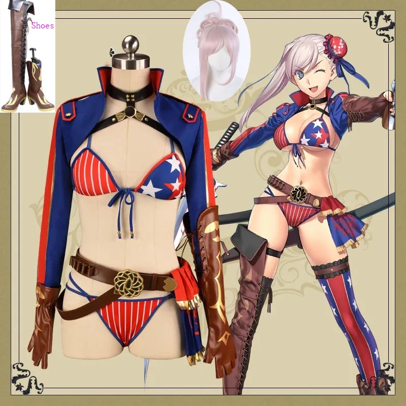 

Женский костюм для косплея FGO Miyamoto Musashi, летнее бикини, юката, костюм на Хэллоуин