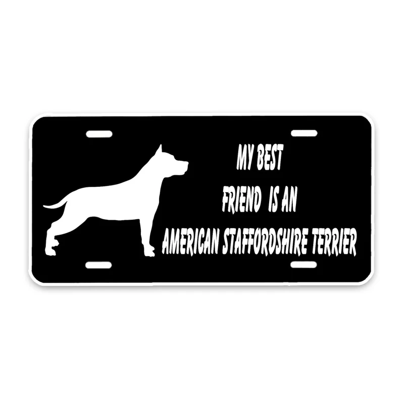 

Waterproof Car Sticker My Best Friend Is An American Staffordshire Terrier Dog Cover Scratches Bumper Accessories PVC 16cm X 8cm