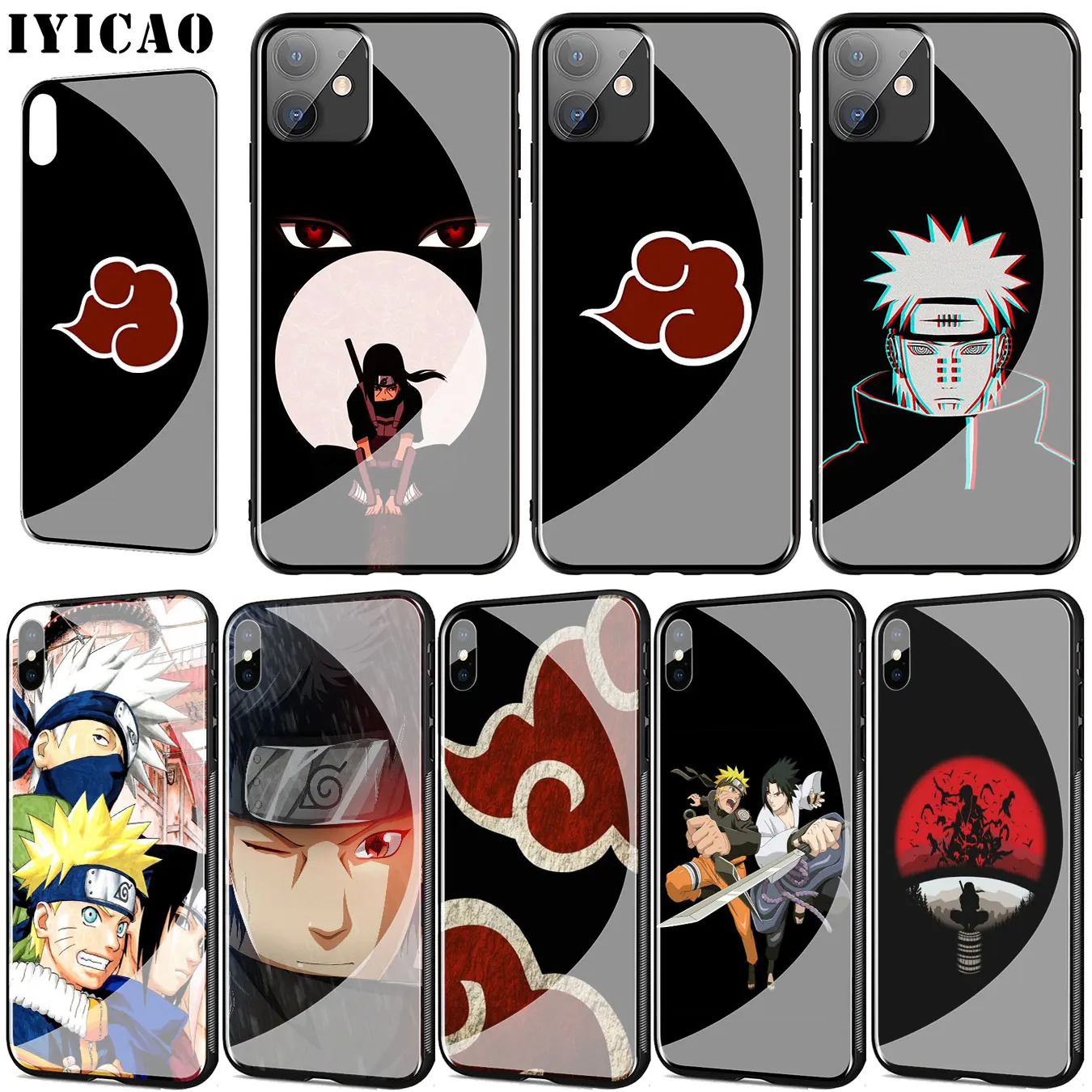 Наруто Против Саске чехол из закаленного стекла для телефона iPhone 11 Pro XR X XS Max 6 6S 7 8