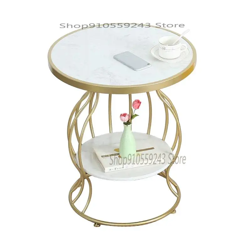 Мраморный боковой столик Маленький журнальный двойной гостиная диван шкаф