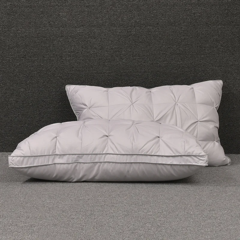White Goose Down Feather Bed Pillow For Sleep Core Five-star Hotel Velvet Neck | Дом и сад