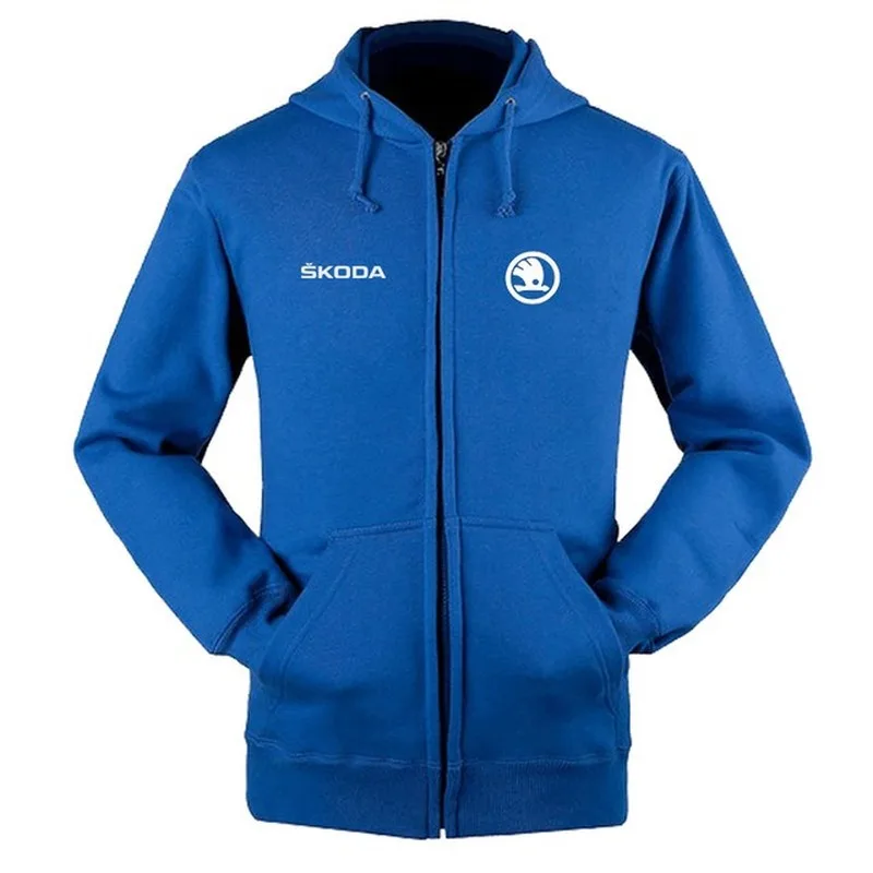 

2020 new Skoda logo zipper sweatshirts coat custom 4S shop zipper hoodie jacke men Zipper Sweatshirt Hoodies Mens Hooded Coat