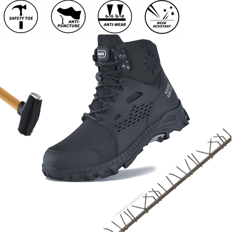 Jual SUADEX Sepatu Keselamatan Pria Sepatu Ujung Kaki Baja Sepatu Bot Kerja Anti-tusukan Sepatu Tidak Bisa Dihancurkan Sneakers Keselamatan Ringan Pria
