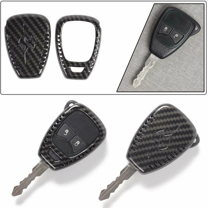 Key Fob Cover Case Shell Protection for Jeep Wrangler JK 2007-2017 Compass 2008-2016 Patriot 2011-2016 Carbon Fiber | Автомобили и