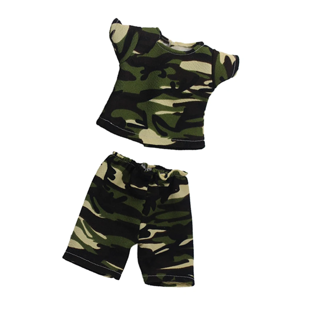 

Мода футболка для куклы, комплект со штанами, с камуфляжным принтом, пивные бокалы для 18 ''AG американская кукла