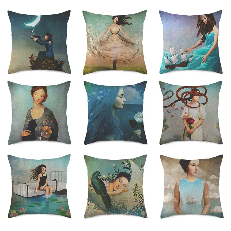 Льняные Наволочки Fuwatacchi красивые женские наволочки для подушек домашнего дивана