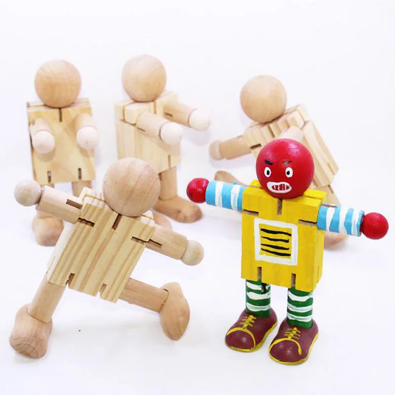 Funny Board Game Toys Movable Body Action Figure Painting Model Toy Games for Children Wooden Building Kids | Спорт и развлечения