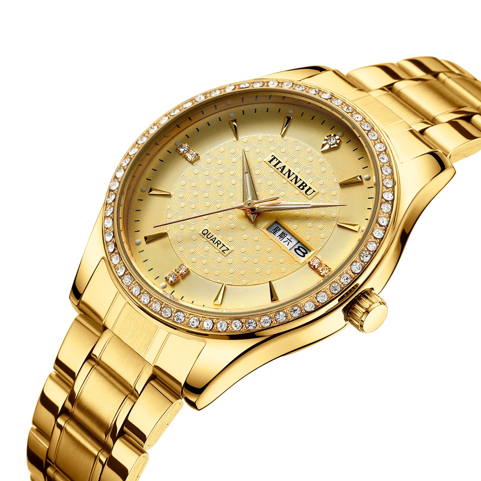 

2021 student watch business automatic movement watch men's watch waterproof watch dual calendar precision watch diamond watch