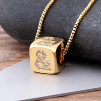 new arrival 8 styles punk cube pendant for men women unisex copper zircon gold color charm geometric jewelry chain necklace gift