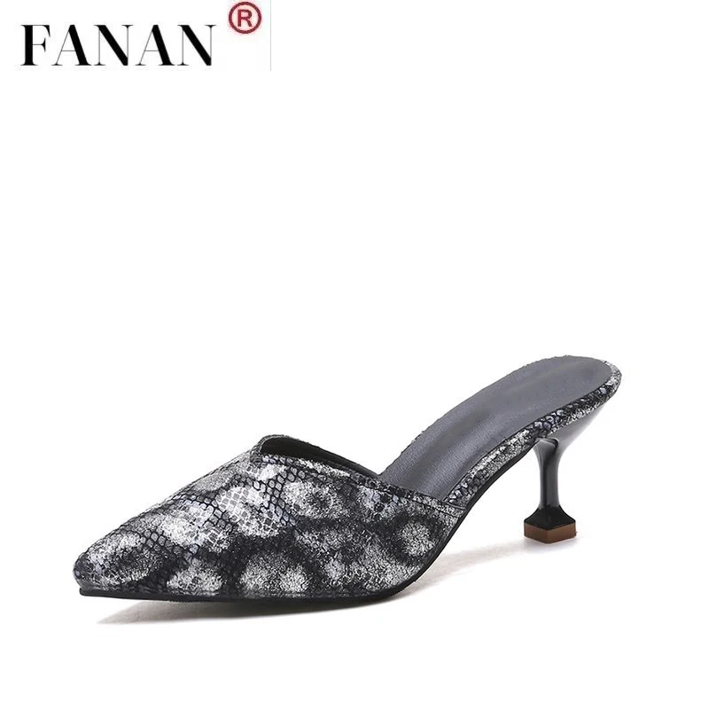 

Woman Pointed Toe Snake Printing Sandals Women Shoes Summer Pu Leather Beach Sandals Female Casual Spike Heels Ladies Fashion