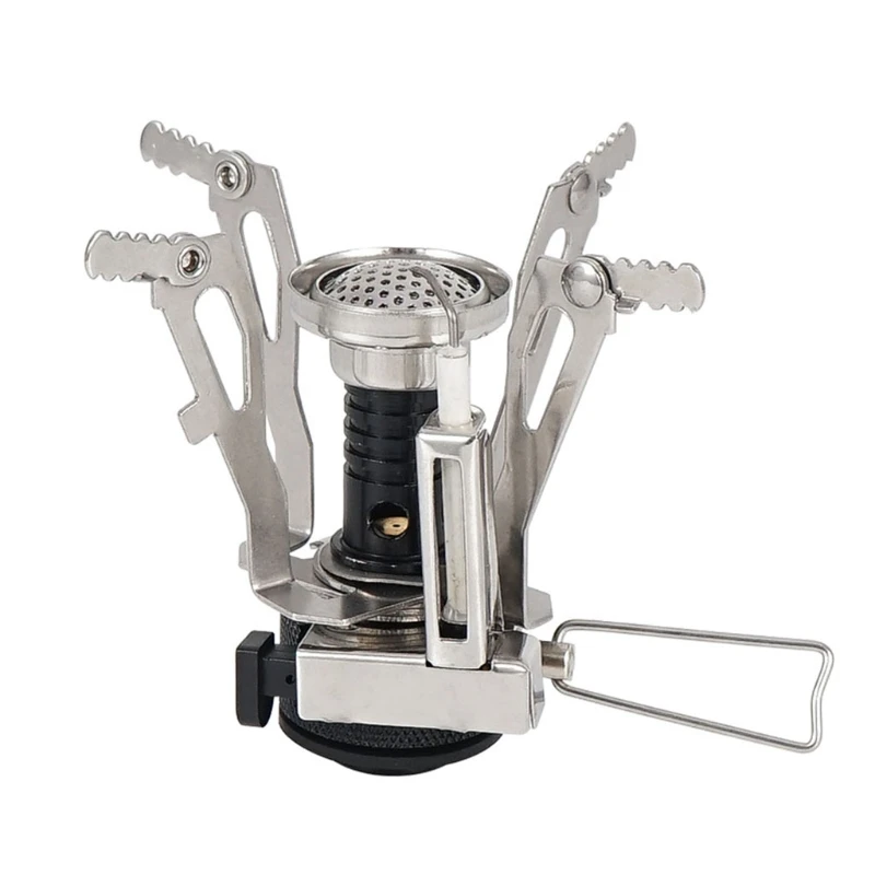 

Outdoor Camping Stove Head Picnic 3000W Folding Mini Pocket Furnace Split Burner with Gas Conversion Adapter Pot Pan Tank