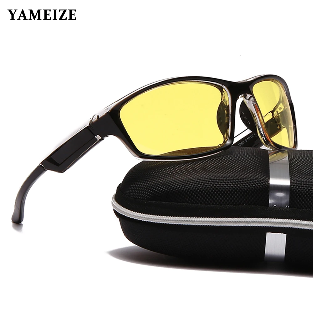 

YAMEIZE Polarized Sunglasses Men Women Sports Goggles Square Sun Glasses Classic Driver Night Vision UV400 Eyewear Oculos De Sol