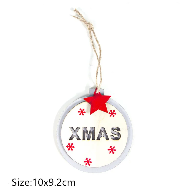 1pc-17-style B Xmas С Рождеством Noel деревянная подвеска рождественские украшения для елки для дома Navidad Natal новогодние украшения - Цвет: 1pc-17-style B Xmas