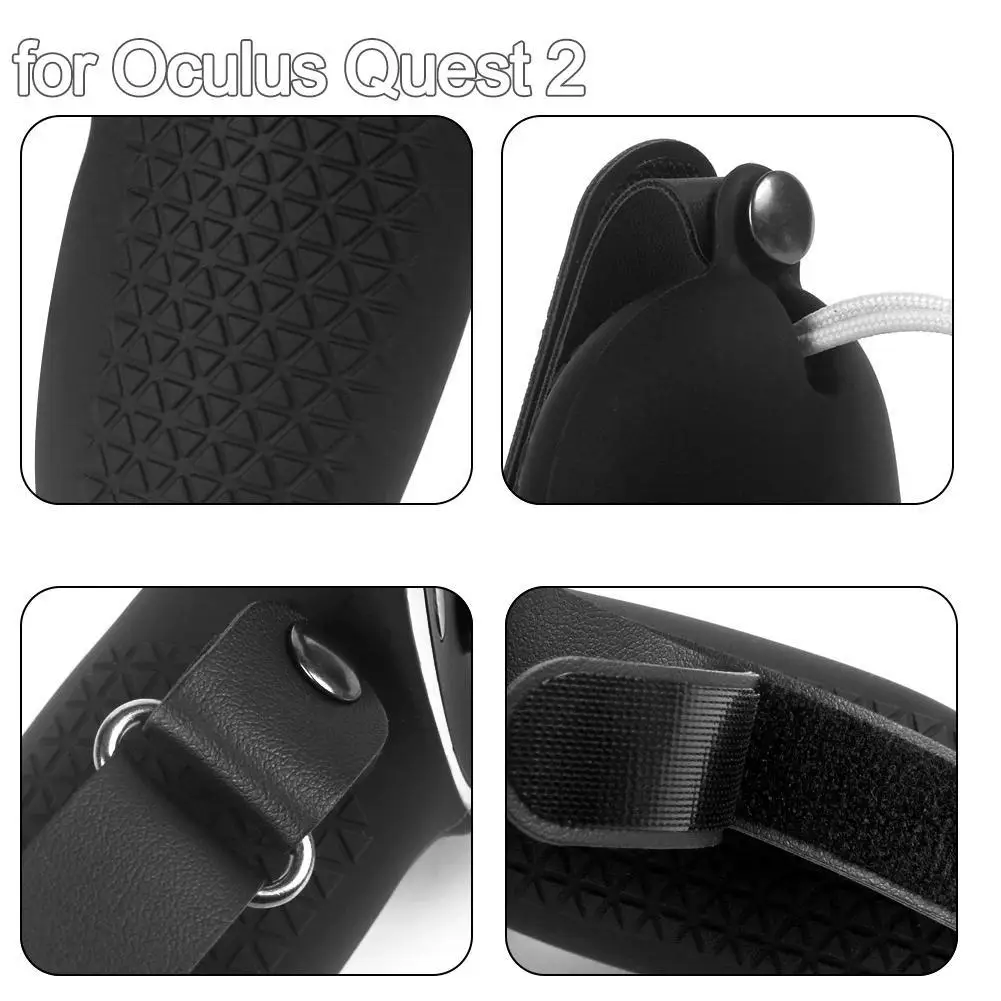 

For Oculus Quest 2 Soft Silicone Handle Grip Cover Strap Sleeve Accessories Handle Controller Hand with VR Cover Protective L6A2