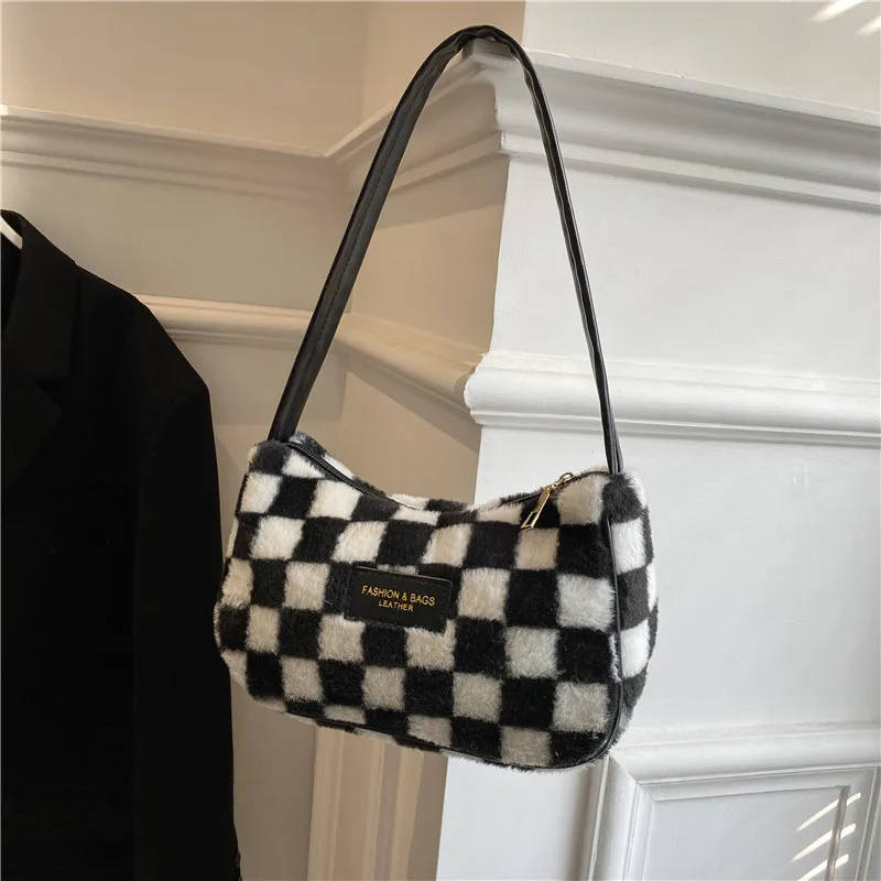 

Plush Bags for Women Fashion Underarm Bags Printed Single Shoulder Bags Many Patterns Luxury Handbags