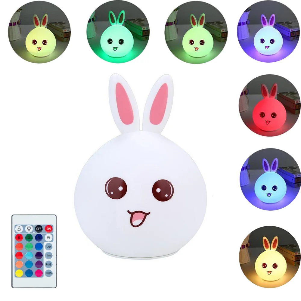 

BRELONG Rabbit LED Night Light Baby Feeding Lamp USB Charging Touch Sensor Silicone Lamp Children Birthday Gift