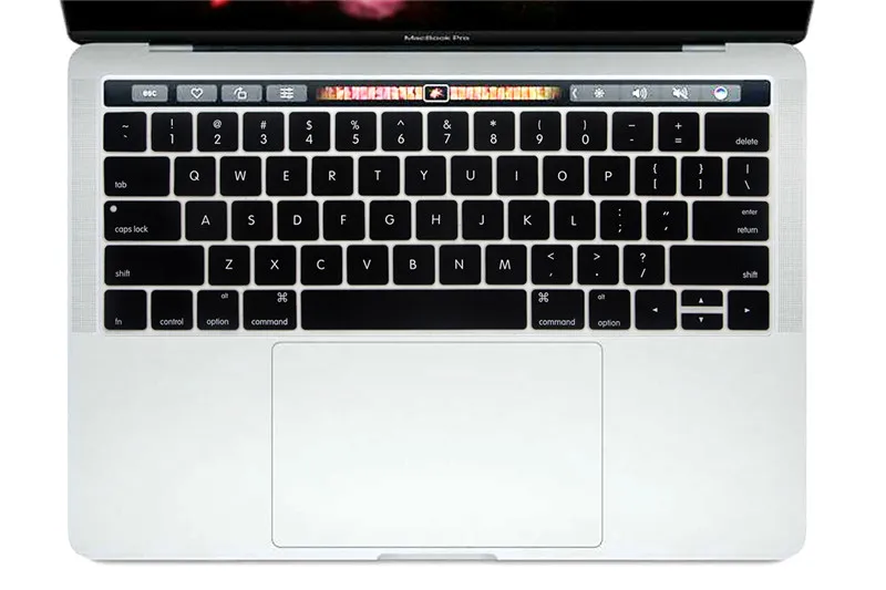 Черный Английская американская Защитная пленка для клавиатуры для Macbook Pro 13,3 A1706 A1989 и 15,4 дюймов A1707 A1990 с сенсорной панелью - Цвет: Черный