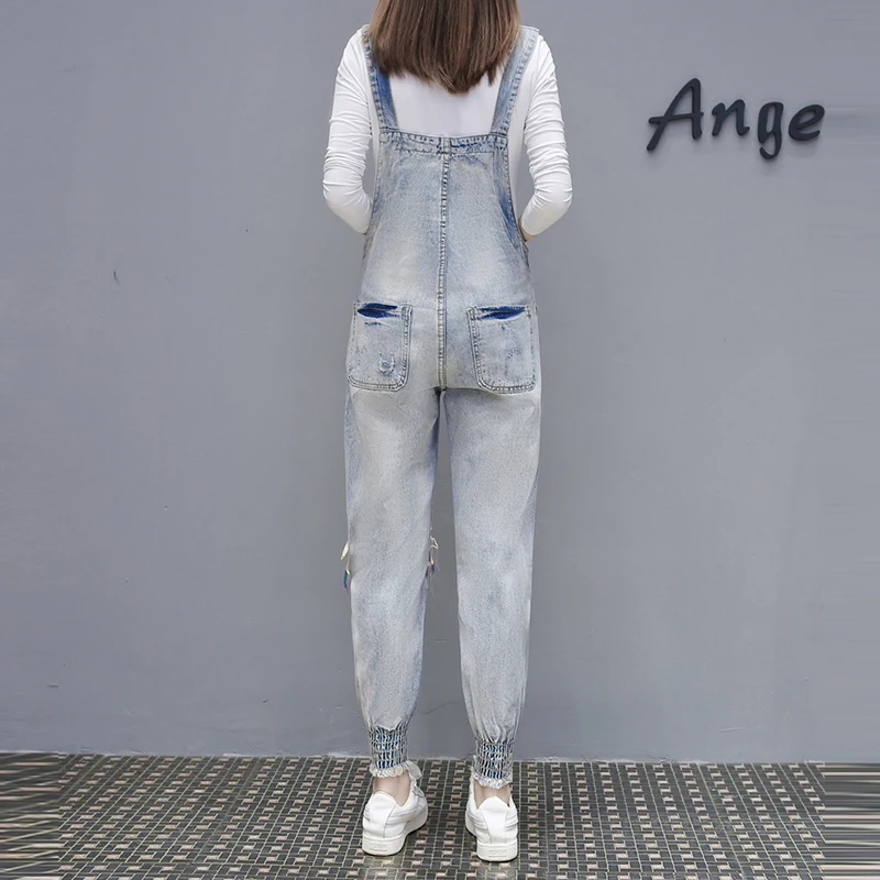 Женские винтажные джинсовые комбинезоны комбинезон с блестками и бисером весна