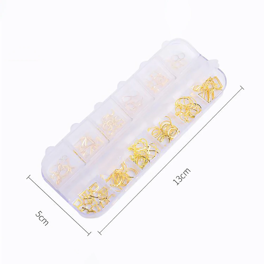 12 сеток розовые золотые серебряные гвозди детали для ногтей украшения Смешанные