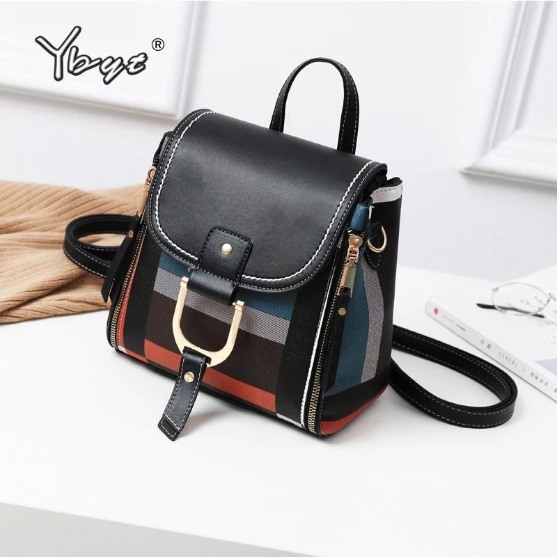 

Женский многофункциональный рюкзак из ПУ кожи, в клетку