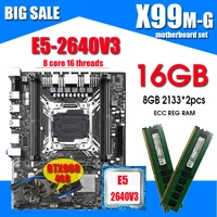 x99 motherboard with xeon e5 2640 v3 28g ddr4 2133 ecc reg memory combo kit set nvme usb3 0 atx server gtx960 4gb gpu