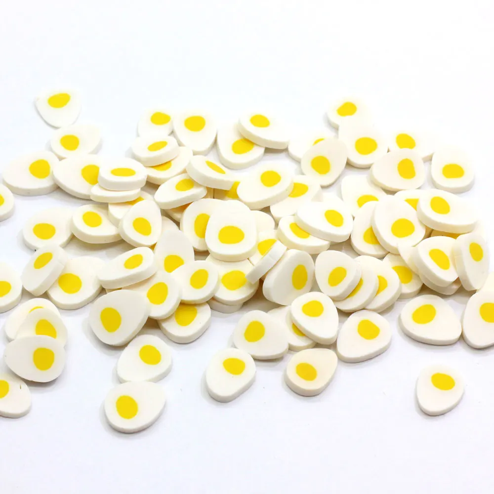 

200g/50g Factory Wholesale Polymer Clay Hardboiled Egg Slices Sprinkles Fried Egg Polymer Clay Slice Sprinkles Nail Art