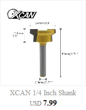 XCAN 1 шт. Концевая фреза 8 мм хвостовик угловой rouding для вырезания гребней и пазов 16/19/22/25 мм круглые фрезы дерева Обрезной нож радиус древесины фрезы