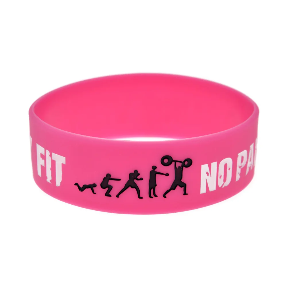 

5pcs Sports Rubber Bracelet WristBand Woman Everybody Fit No Pain No Gain Fashion Silicone Bracelet for Boy Man Gift