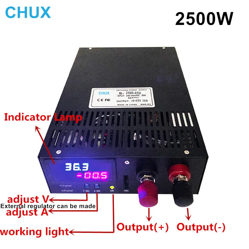 2500W Switching Power Supply  Adjustable 0-12V 15V 24V 36V 48V 60V 80V 100V 110V 200V 300V AC to DC Led Dispaly Power Supply