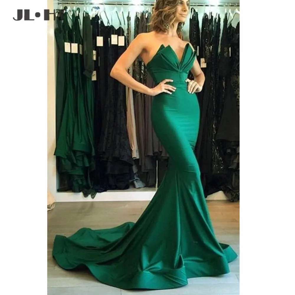 Вечернее платье-Русалка Royer синее бордовое из эластичного сатина со шлейфом с