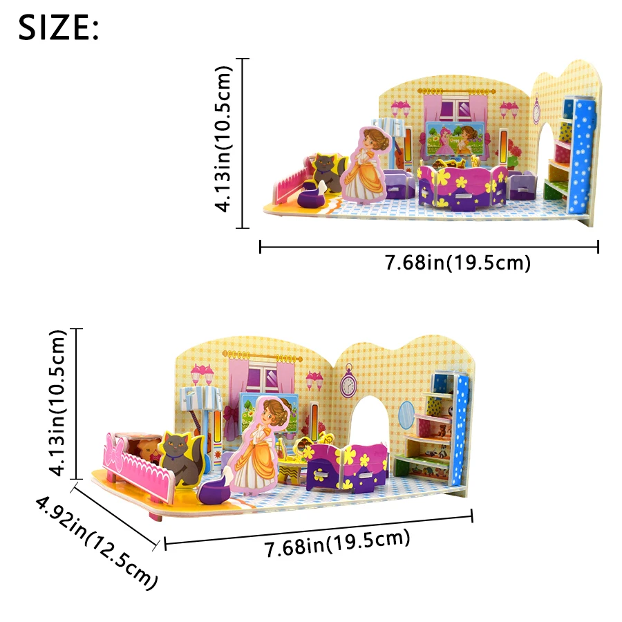 3D головоломки игрушки для детей гостиная картонная модель наборы Детские