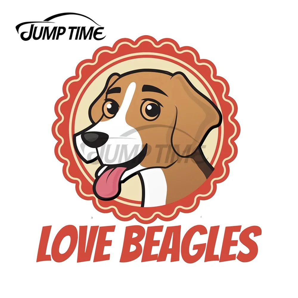 JumpTime 13x12,2 см для Любовь Beagles наклейка RV Водонепроницаемый кондиционер автомобильные наклейки окна Личность украшение автомобиля Обёрточная бумага