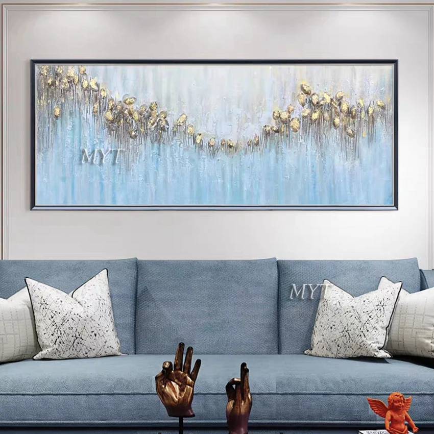 

Wavy Lines Designed Oil Painting on Canvas Handmade Morden Wall Art Canvas Abstract Pictures Paintings for Living Room No Framed