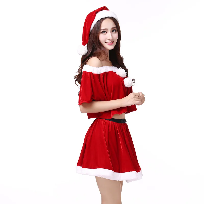 Рождественский костюм красный бархатный Санта Клаус комплект для косплея