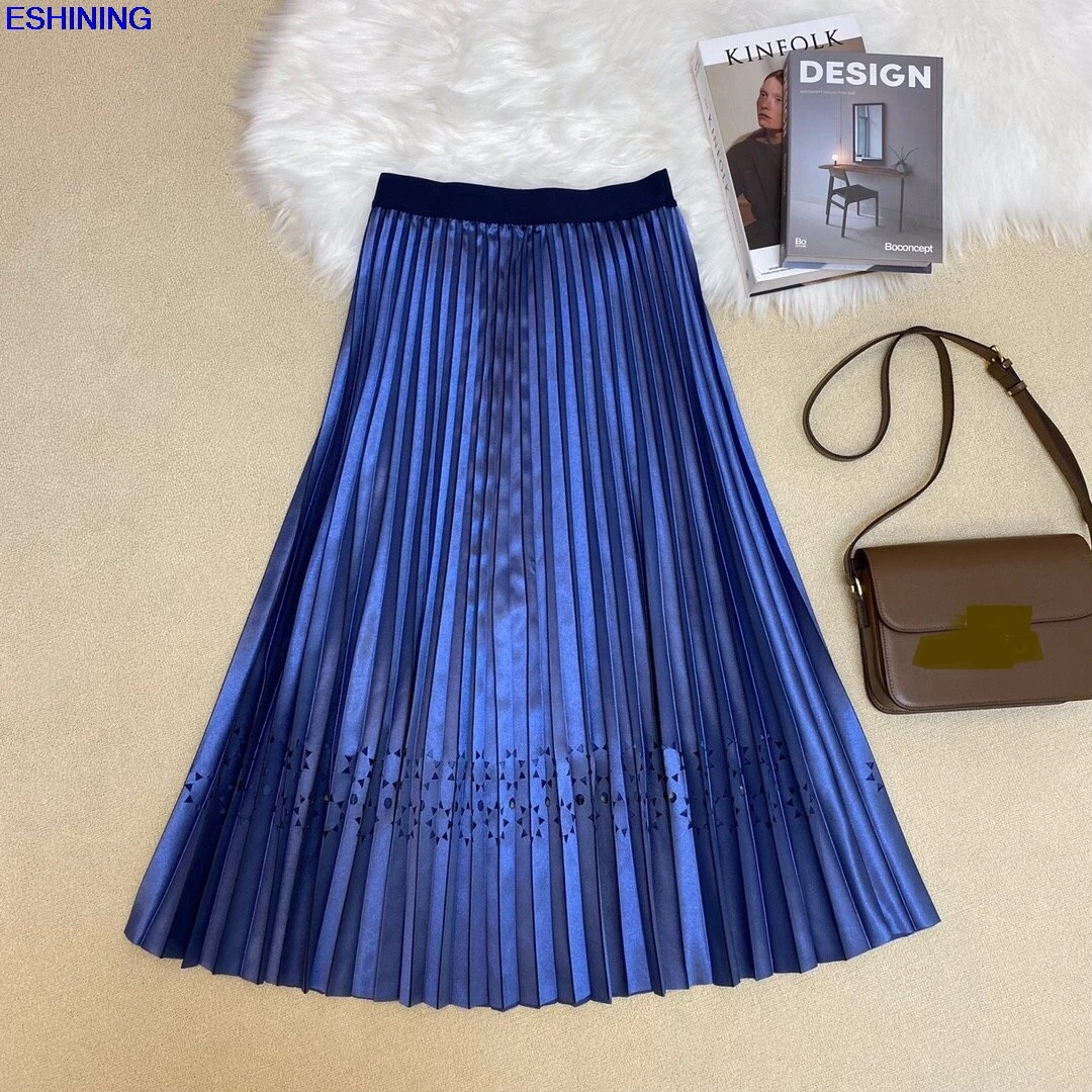 

Летняя тонкая плиссированная юбка цвета шампанского, 3 цвета, 2021