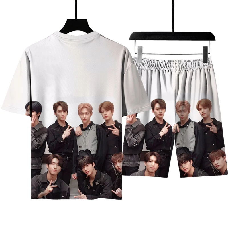 

Summer new film trend 3D digital printing men's T-shirt suit European and American leisure men's and women's sports suit s-6xl