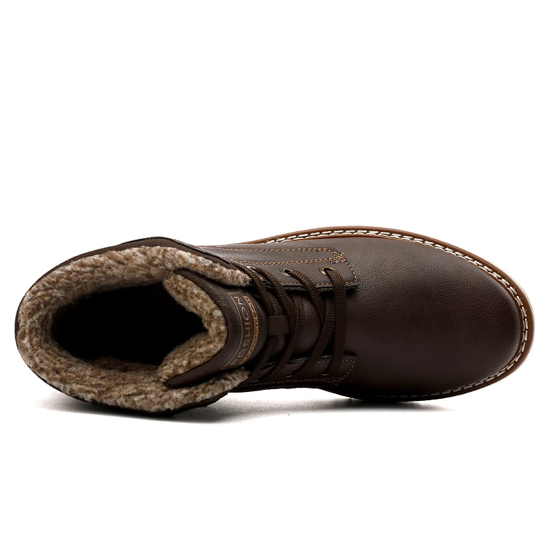 New Men Winter Fur Boots Footwear Snow Casual Shoes with Plush Keep Warm Cowboy Outdoor Comfortable Ankle | Обувь