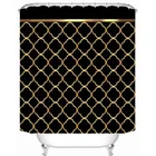 Занавеска для душа в ванную комнату, с геометрическим рисунком, черно-золотого цвета