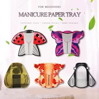 100pcsbag nail forms paper tray french manicure nail sticker protective paper holder extension form gel nail art tool