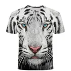 Летняя футболка для мальчиков с изображением тигра, крутая уличная одежда для мальчиков и девочек с 3D принтом, детская одежда, Забавная детская футболка, одежда с круглым вырезом