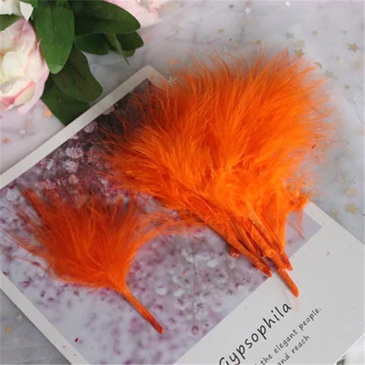 orange 50pcs 4-7 дюймов 10-16 см перья индейки Марабу пышное свадебное платье DIY ювелирные украшения декоративные аксессуары перья 50 шт - Цвет: orange 50pcs