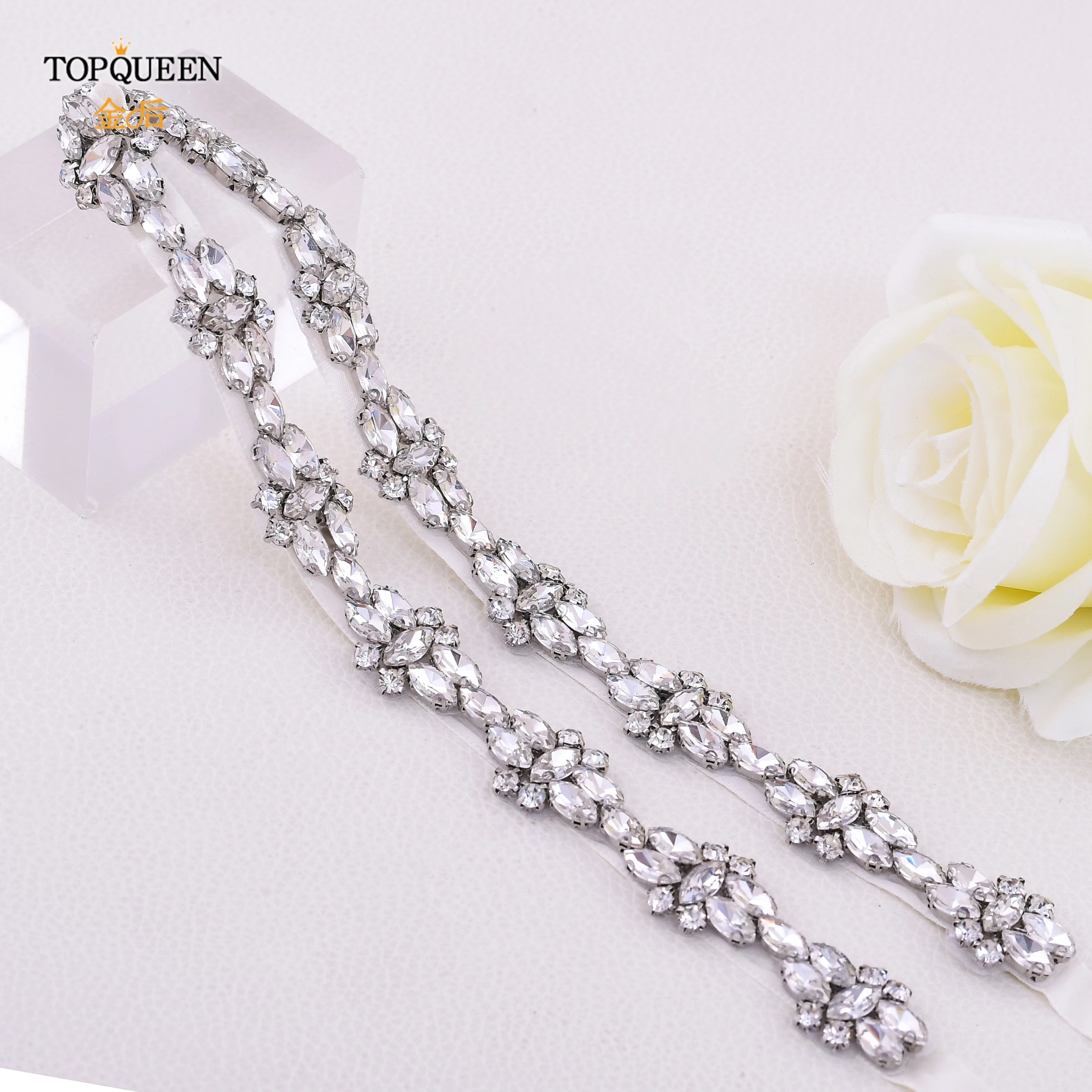 

TOPQUEEN S333 Rhinestone Belt Wedding Bridal Luxury Designer Belts for Women Diamond for Wedding Dresses Grace Prom Photography