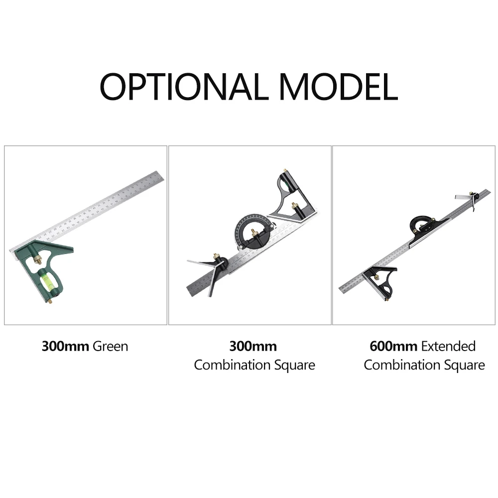 

300MM Combination Square Angle Ruler 90 Stainless Steel Level Square High Precision 45 Combined Angle Ruler Measuring Tool