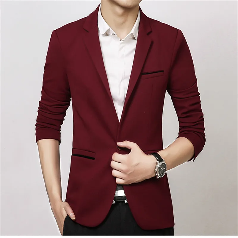 Men Blazer Casual New Spring Fashion Brand High Quality Cotton Slim Fit Suit Terno Masculino Business Blazers | Мужская одежда